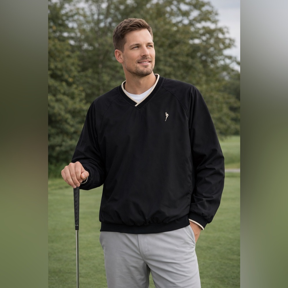 Austin Golf Tour Collection Windbreaker Pullover Black‎ Men’s L Lightweight